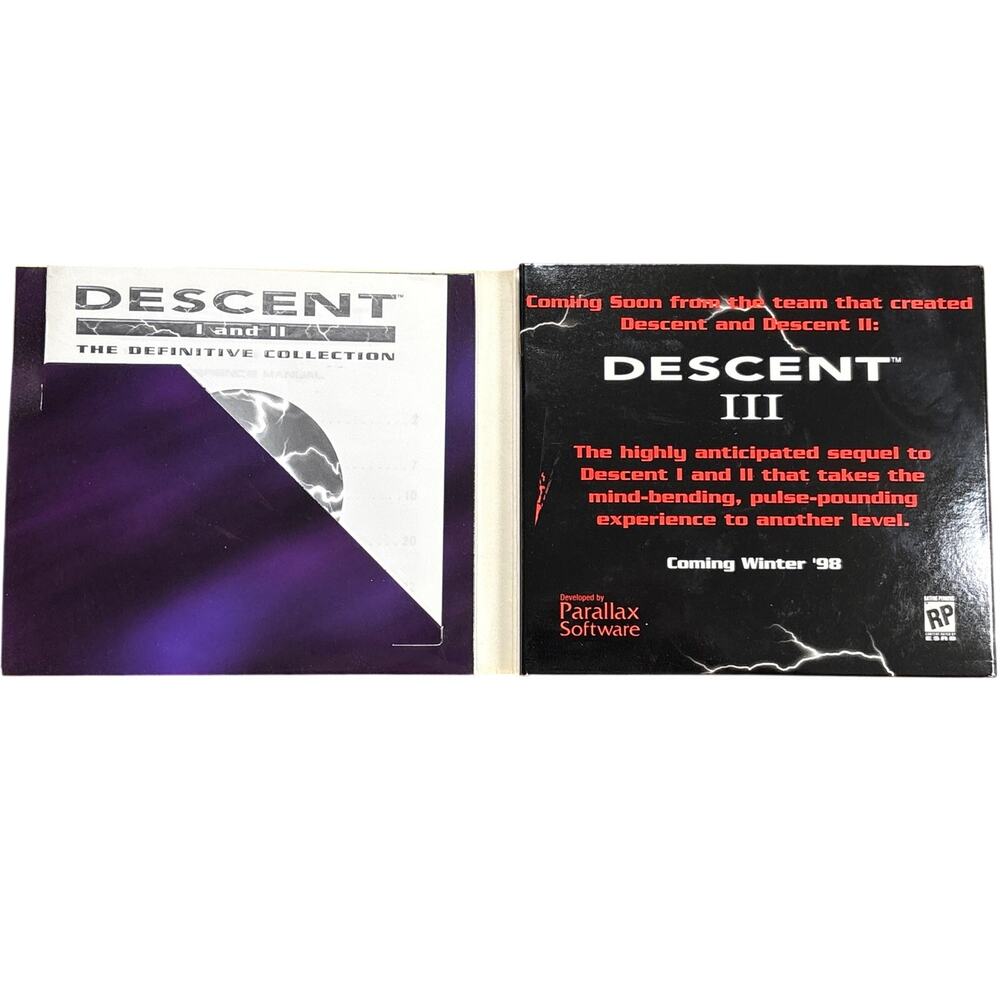 Descent I & II The Definitive Collection (3 Disc PC Game 1997 ) Vintage Pc Game - Picture 3 of 5